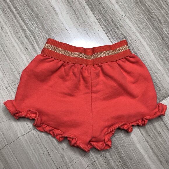 Cat and Jack Orange Gold Shorts Ruffle Elastic Waistband Baby Girl 0-3 Months - Picture 2 of 5